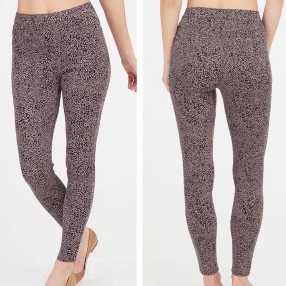 SPANX NWT JEAN-ISH ANKLE LEGGINGS JEANS DESERT DOT ANIMAL PRINT SMALL MEDIUM